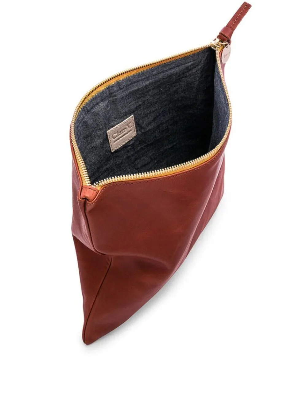Clare V. Foldover Clutch in Cognac, Red & Cream Soldout on Revolve!